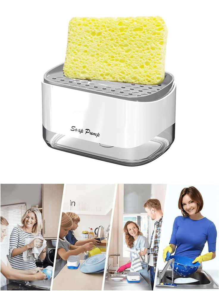 2-in-1 Kitchen Soap Dispenser with Sponge Holder