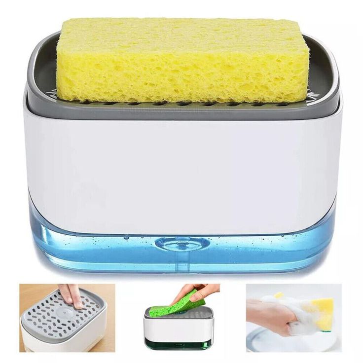 2-in-1 Kitchen Soap Dispenser with Sponge Holder